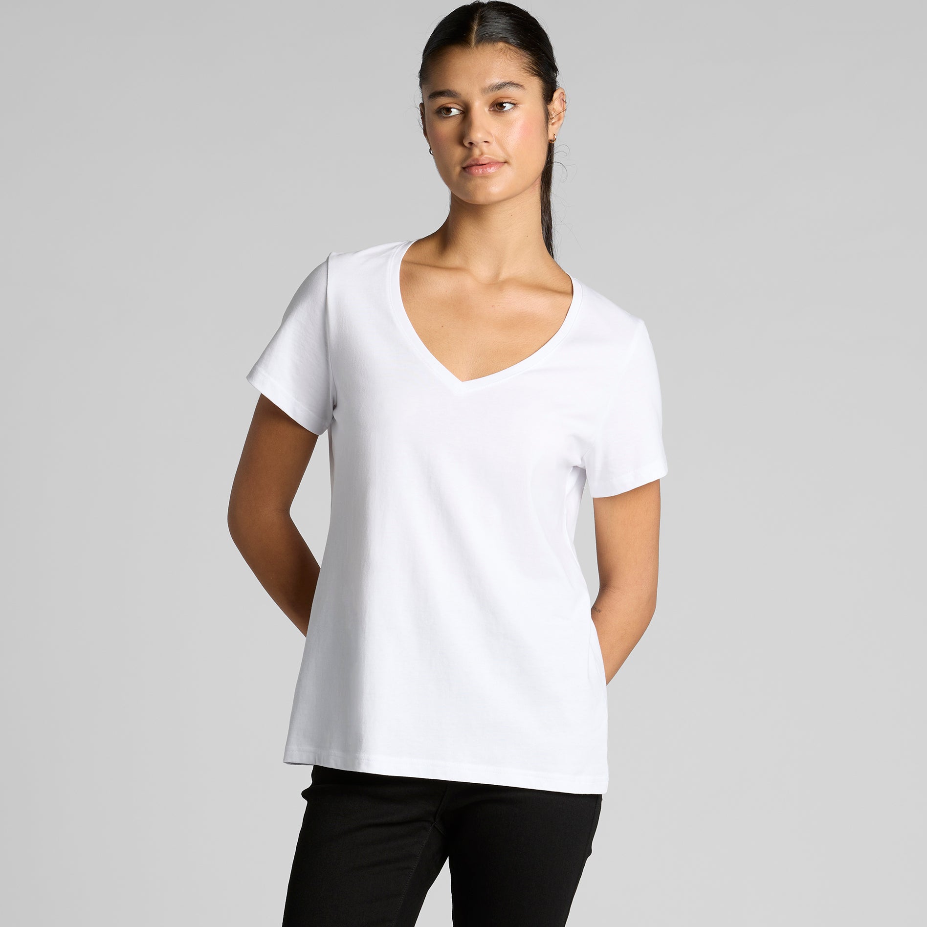 AS Colour 4023 Women's Maple V Neck Tee Cotton T-Shirt