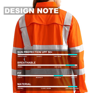 "Custom Womens VIC Rail Hi Vis Work Shirt – Add Your Logo | NS Promo - NS PROMO"
