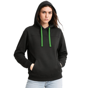 "Assorted hoodie in Black green model front ready for logo printing – NS Promo club apparel"