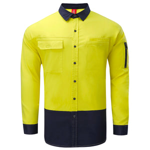 "Custom Mens Hi Vis PULSE Work Shirt – Logo Embroidery & Printing | NS Promo - NS PROMO"