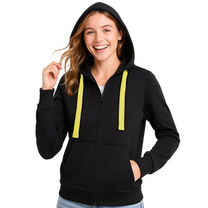 "Custom Womens Contrast Zip Hoodie Add Your Logo – ISUSI - NS PROMO"