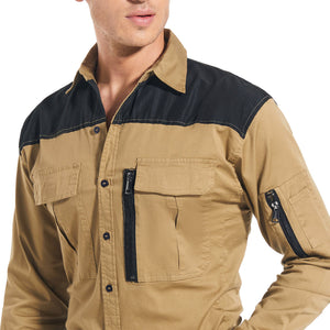 "Custom Mens ZIP Work Shirt – Stretch Cotton, Logo Printing & Embroidery | NS Promo - NS PROMO"