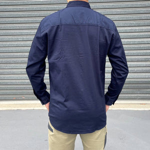 "Custom Mens Stretch Cotton Work Shirt – Logo Embroidery & Printing | NS Promo - NS PROMO"