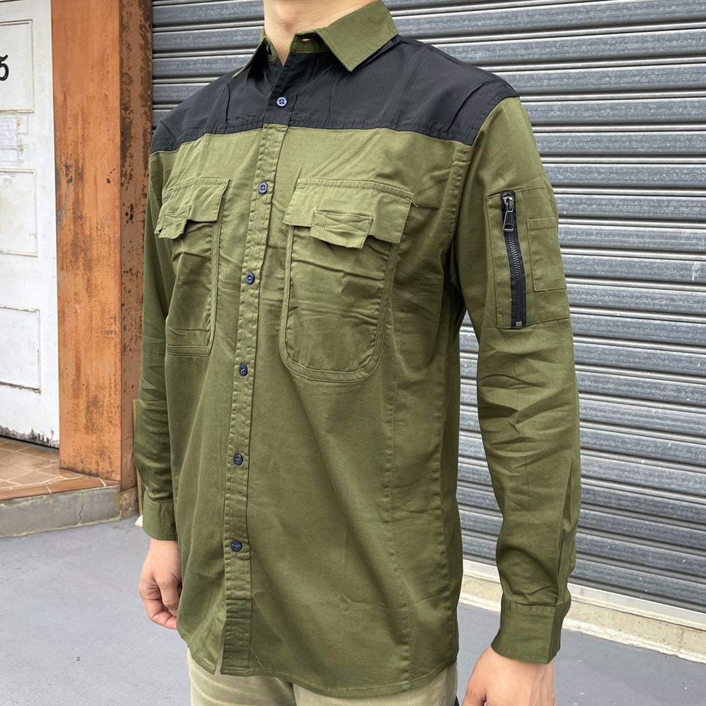 "Custom Mens Stretch Cotton Work Shirt – Logo Embroidery & Printing | NS Promo - NS PROMO"