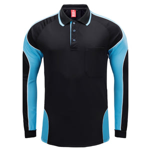 "Custom Mens Long Sleeve Panel Polo – Logo Printing & Embroidery | NS Promo - NS PROMO"