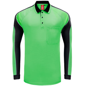 "Custom Mens Long Sleeve Panel Polo – Logo Printing & Embroidery | NS Promo - NS PROMO"