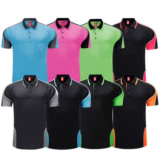 "Custom Mens Short Sleeve Panel Polo – Logo Printing & Embroidery | NS Promo - NS PROMO"