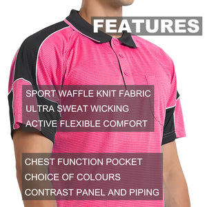 "Custom Mens Short Sleeve Panel Polo – Logo Printing & Embroidery | NS Promo - NS PROMO"
