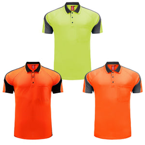 "Custom Hi Vis Short Sleeve Polo – Add Your Logo Printing | NS Promo - NS PROMO"