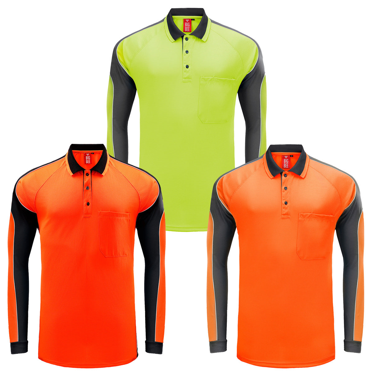 "Custom Hi Vis Long Sleeve Polo – Add Your Logo Printing | NS Promo - NS PROMO"