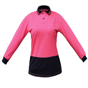 "Custom Womens Hi Vis Long Sleeve Polo – Add Your Logo Printing | NS Promo - NS PROMO"