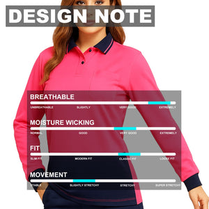 "Custom Womens Hi Vis Long Sleeve Polo – Add Your Logo Printing | NS Promo - NS PROMO"