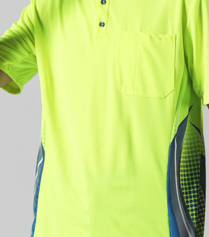 "Custom Hi Vis Tech-Vent Short Sleeve Polo – Add Your Logo | NS Promo - NS PROMO"
