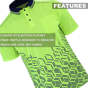 "Custom Hi Vis Two-Tone Polo – Fluoro Orange & Yellow Logo Printing | NS Promo - NS PROMO"