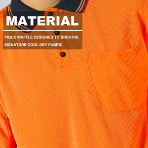 "Custom Hi Vis Two-Tone Polo – Fluoro Orange & Yellow Logo Printing | NS Promo - NS PROMO"