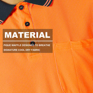 "Custom Hi Vis Long Sleeve Polo – Orange/Navy & Yellow/Navy Logo Printing | NS Promo - NS PROMO"