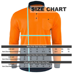 "Custom Hi Vis Long Sleeve Polo – Orange/Navy & Yellow/Navy Logo Printing | NS Promo - NS PROMO"