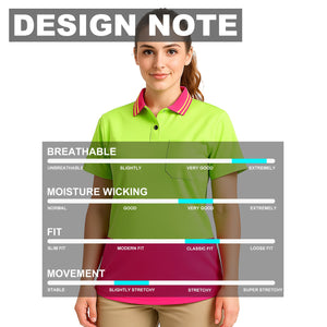 "Custom Womens Hi Vis Short Sleeve Polo – Orange, Yellow, Pink | NS Promo - NS PROMO"