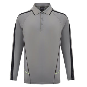 "Custom ISUSI Flow Mens Long Sleeve Polo – Logo Printing & Embroidery | NS Promo - NS PROMO"