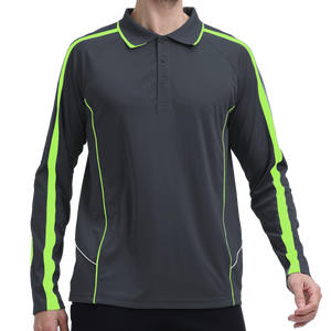 "Custom ISUSI Flow Mens Long Sleeve Polo – Logo Printing & Embroidery | NS Promo - NS PROMO"