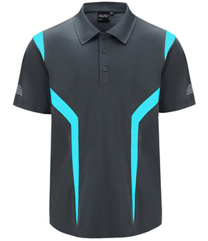 "Custom ISUSI Summit Mens Short Sleeve Hi Vis Polo – Add Your Logo | NS Promo - NS PROMO"