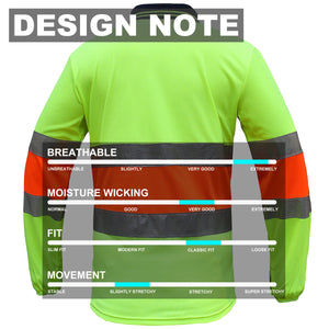 "Custom Hi Vis Long Sleeve Polo – Reflective Bio-Motion, Add Your Logo | NS Promo - NS PROMO"