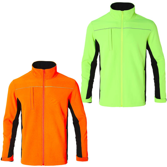 "Custom Hi Vis Softshell Jacket Add Your Logo – Big Bee Panel - NS PROMO"