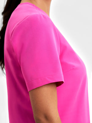 Pink Womens V-Neck Scrub Top