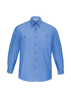 Chambray Mens Long Sleeve Shirt