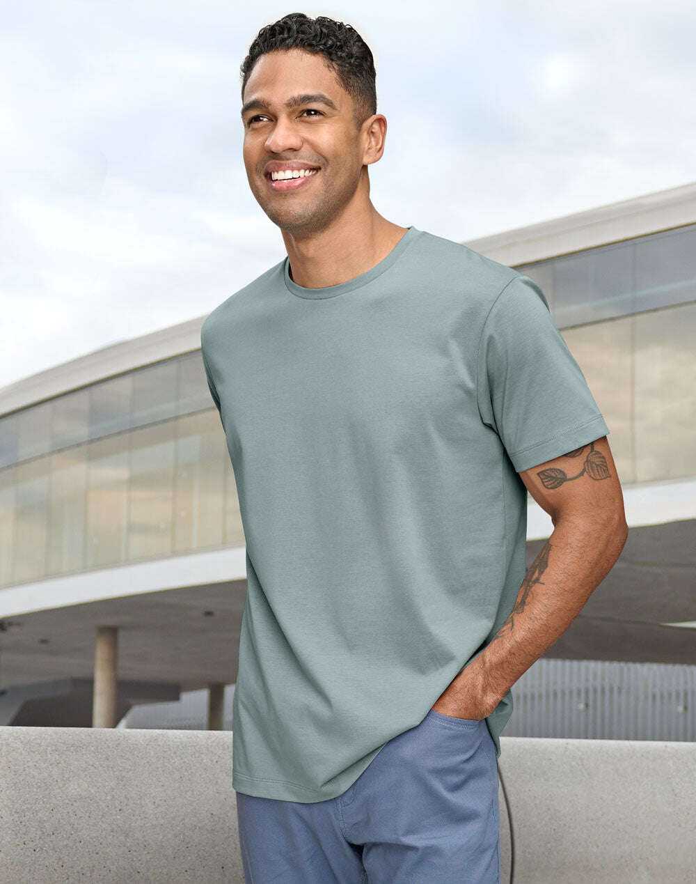 Mens Premium Cotton Face Tee Short Sleeve - NS PROMO
