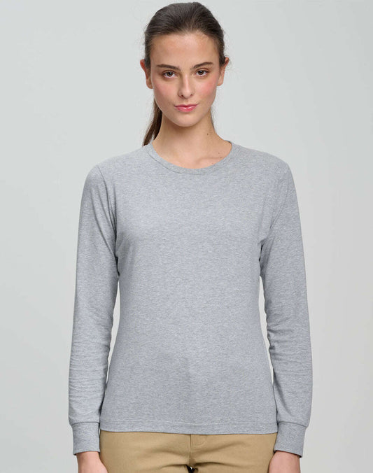 Ladies Cotton Face Tee Long Sleeve Premium - NS PROMO