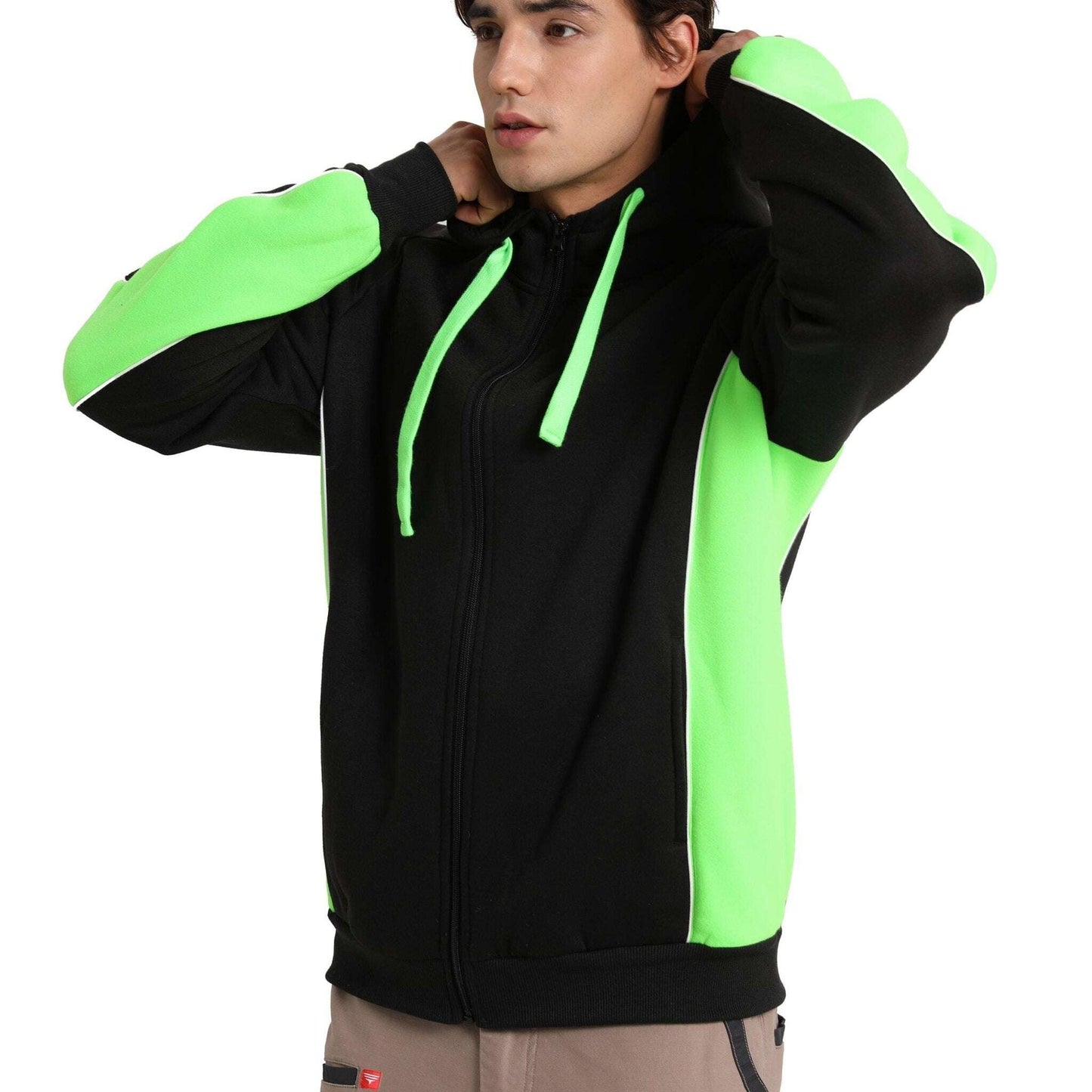 Big BEE Pioneer Hoodie Jumper Full Zip Panel Piping - Big Bee