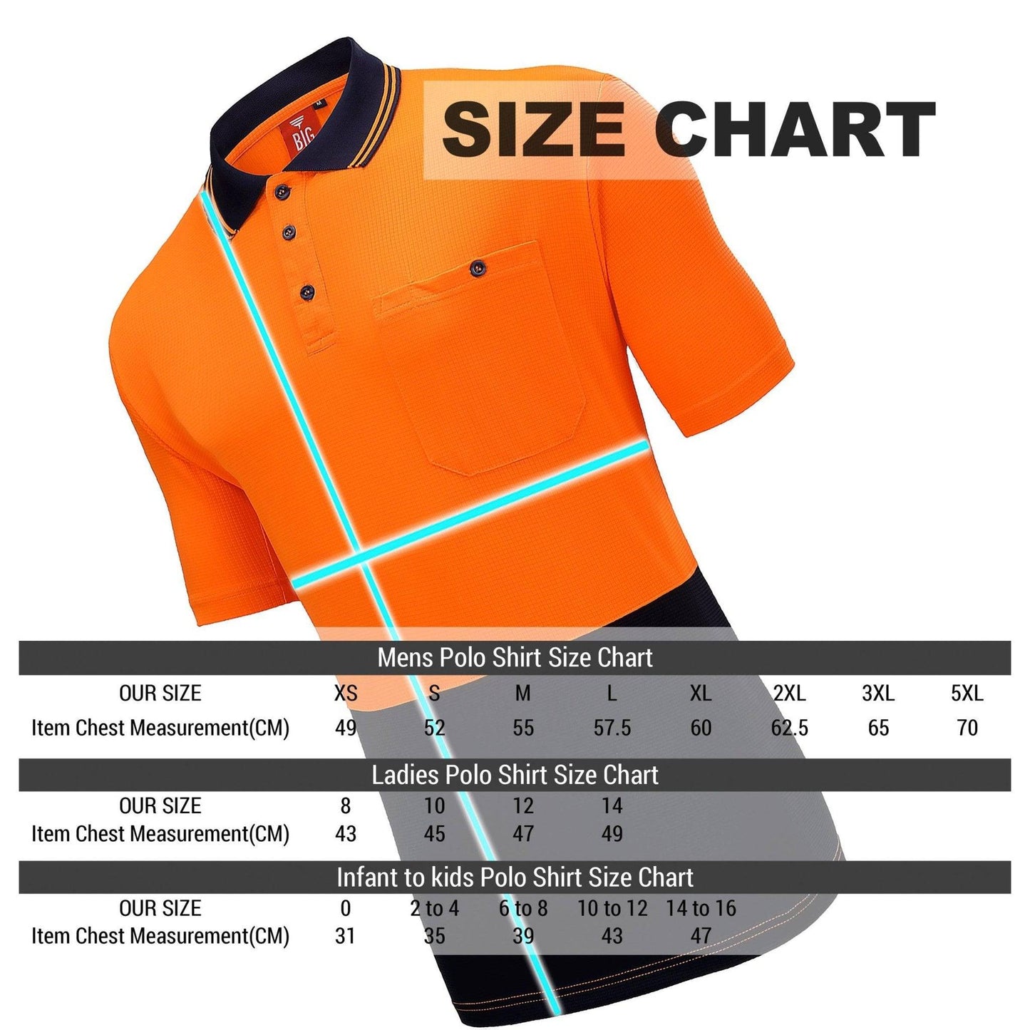 Big Bee Mens Hi Vis Polo Shirts, Long Sleeve - Big Bee