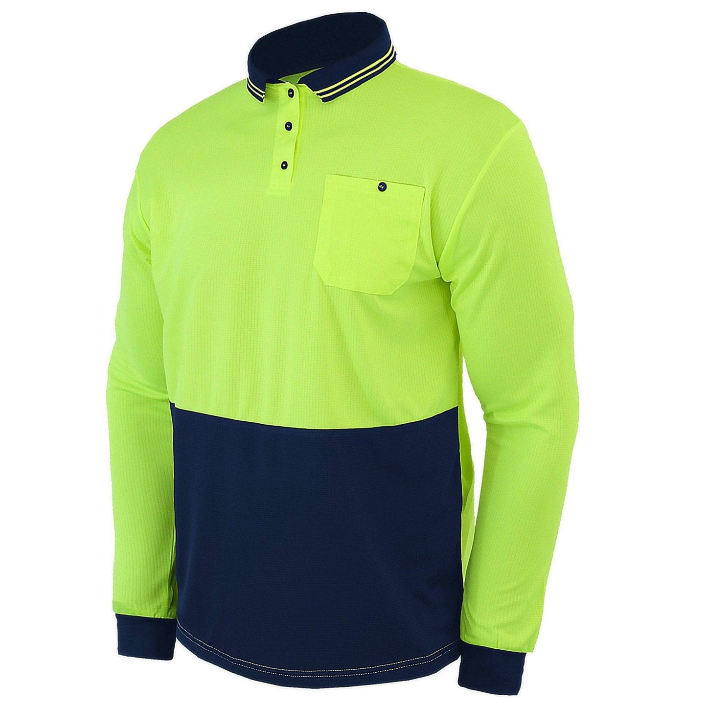 Big Bee Mens Hi Vis Polo Shirts, Long Sleeve - Big Bee