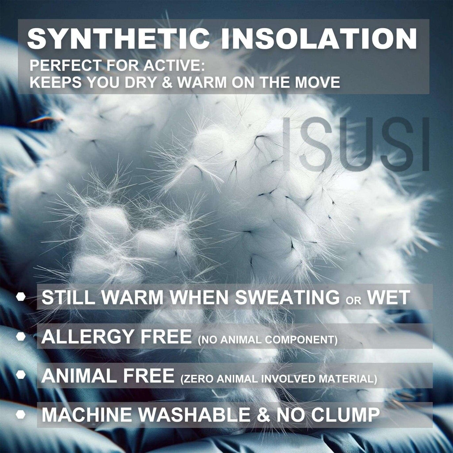ISUSI Essential Vegan Down Vest, Insulated & Extra Fleece - Big Bee