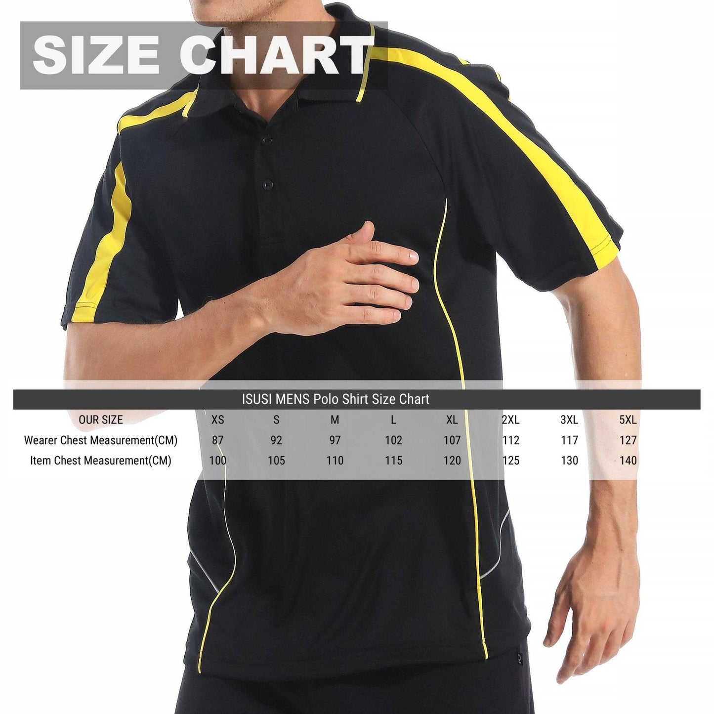 ISUSI Flow Mens Polo Shirts, Short Sleeve - Big Bee