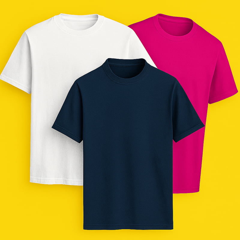 Custom T-shirt styles for comparing AS Colour, Gildan and JB's Wear branded uniforms