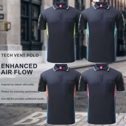 Big Bee Tech-Vent Mens Polo Shirts, Short Sleeve - Big Bee