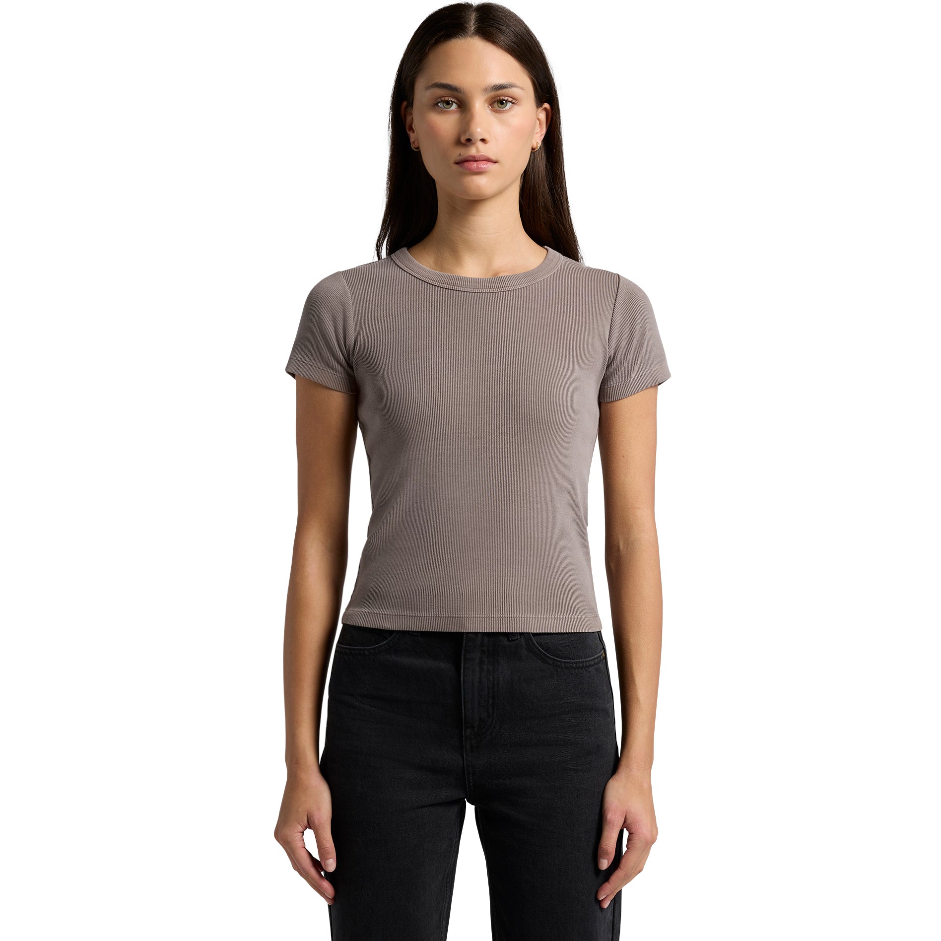 Wo's Faded Organic Rib Tee