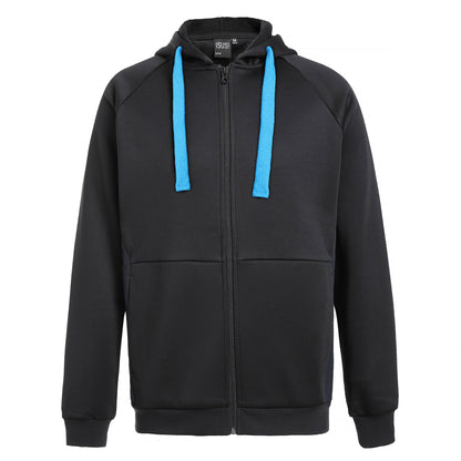 "Assorted zip hoodie in Black Blue front for custom logo printing – NS Promo sports uniform"