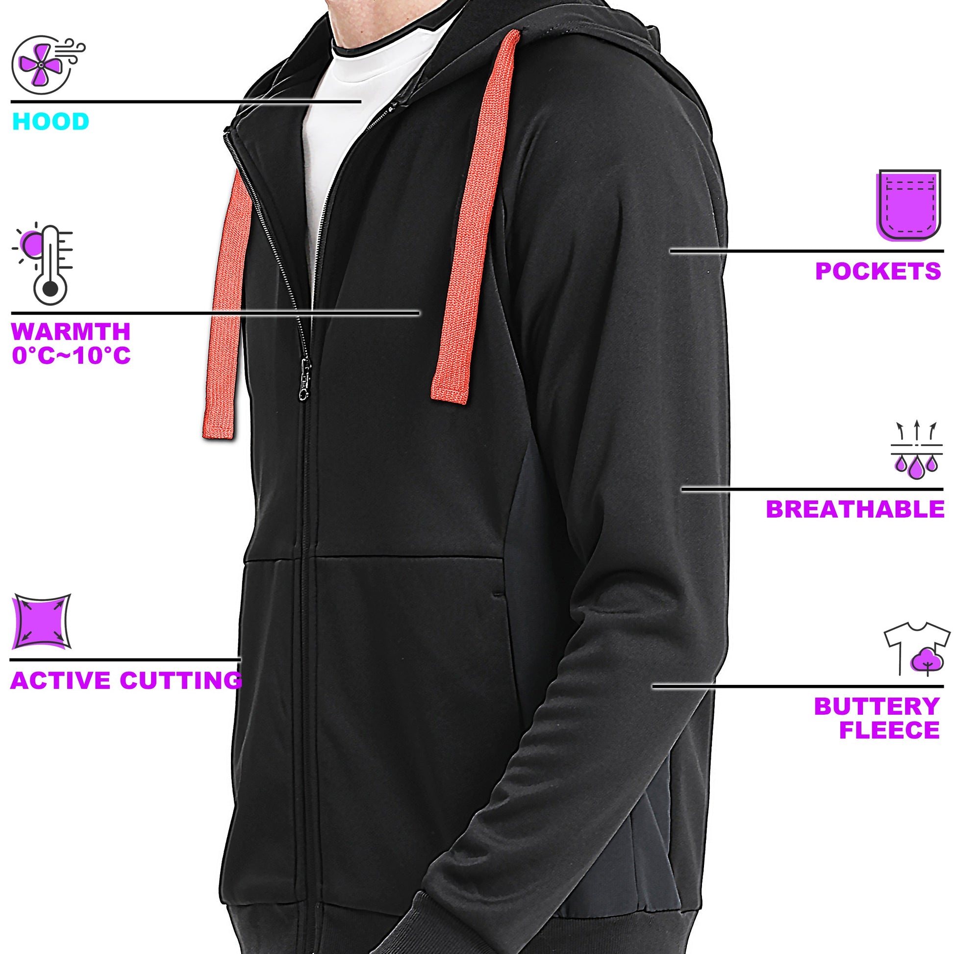"Assorted zip hoodie key features for custom logo printing – NS Promo sports uniform"