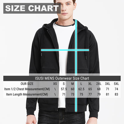 "Assorted zip hoodie size chart for custom logo printing – NS Promo sports uniform"