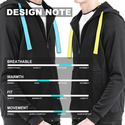 "Assorted zip hoodie design notes for custom logo printing – NS Promo sports uniform"
