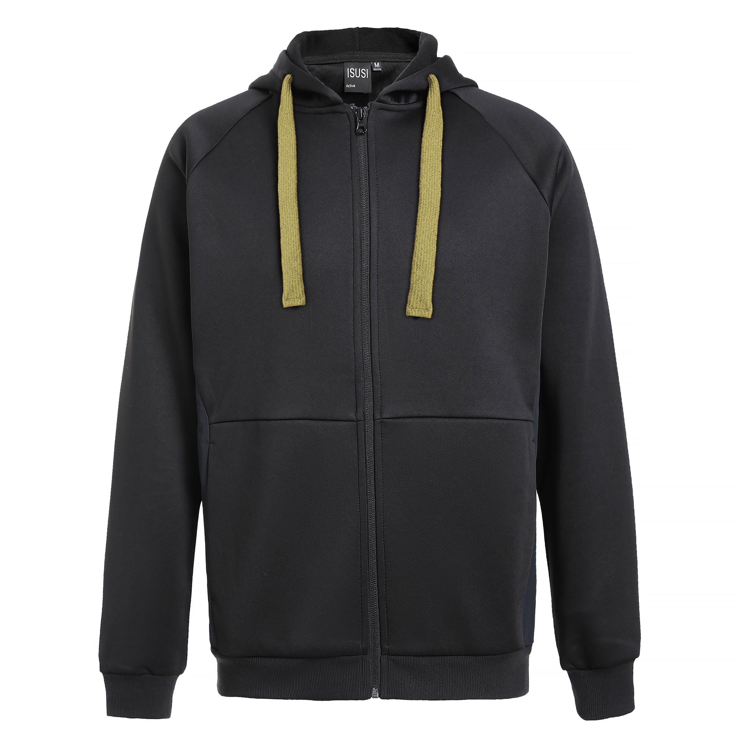 "Assorted zip hoodie in Black green savannah front for custom logo printing – NS Promo sports uniform"