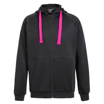 "Assorted zip hoodie in Black pink front for custom logo printing – NS Promo sports uniform"