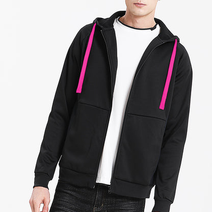 "Assorted zip hoodie in Black pink model front for custom logo printing – NS Promo sports uniform"