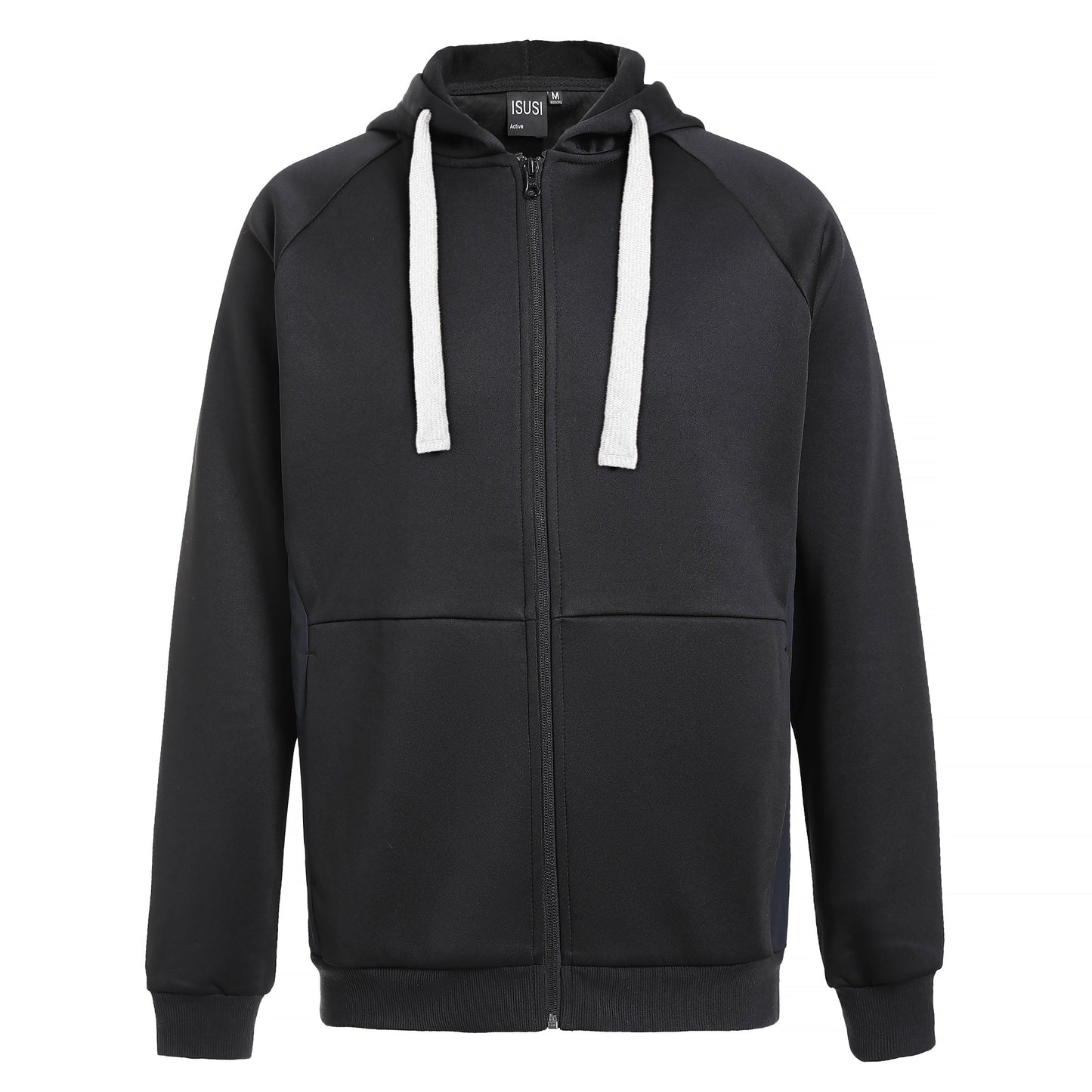 "Assorted zip hoodie in Black white front for custom logo printing – NS Promo sports uniform"