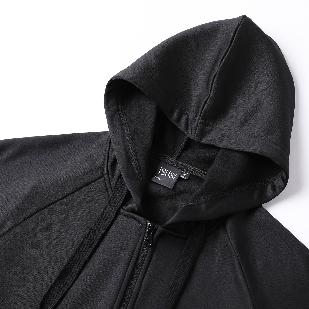 "Assorted zip hoodie collar detail close-up for custom printing – NS Promo branding"