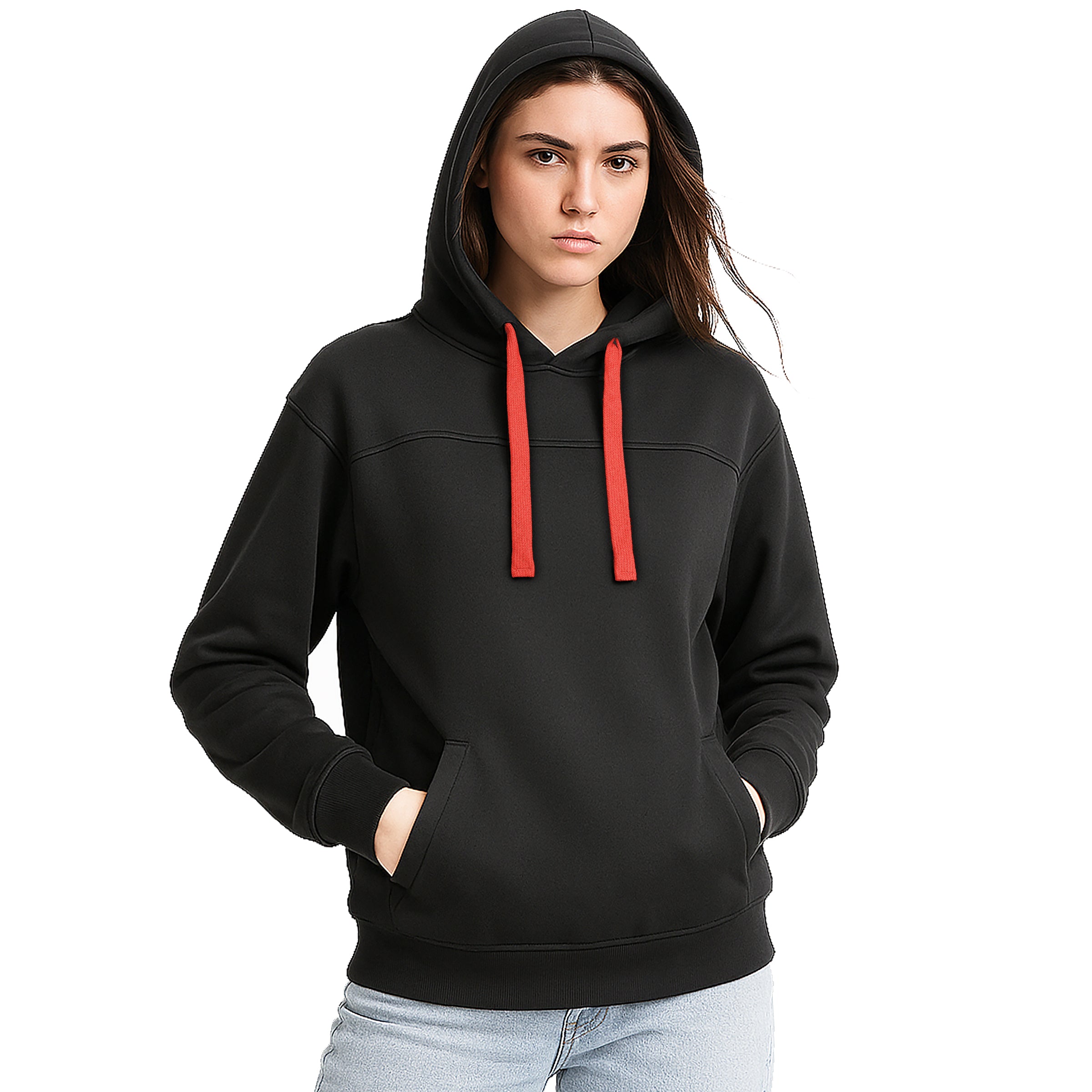 "Custom Womens Contrast Hoodie Add Your Logo – ISUSI Brushed Fleece - NS PROMO"