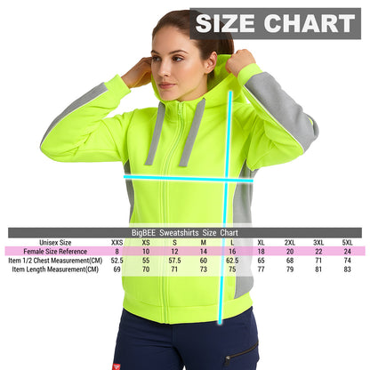 "Custom Womens Hi Vis Hoodie Add Your Logo – Big Bee Workwear - NS PROMO"